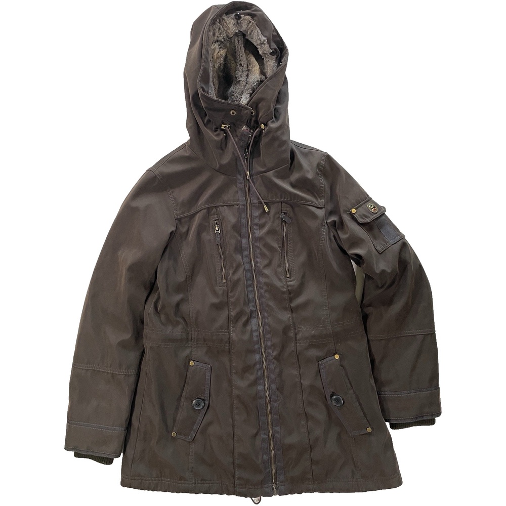 1 Madison Utility Parka M Nylon Blend Faux Fur Lined Jacket Expedition Gorpcore